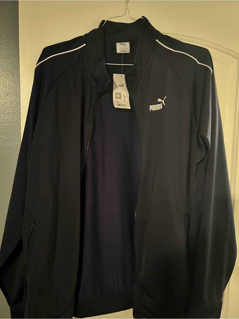 Puma Men’s Blue Track Jacket with White Piping